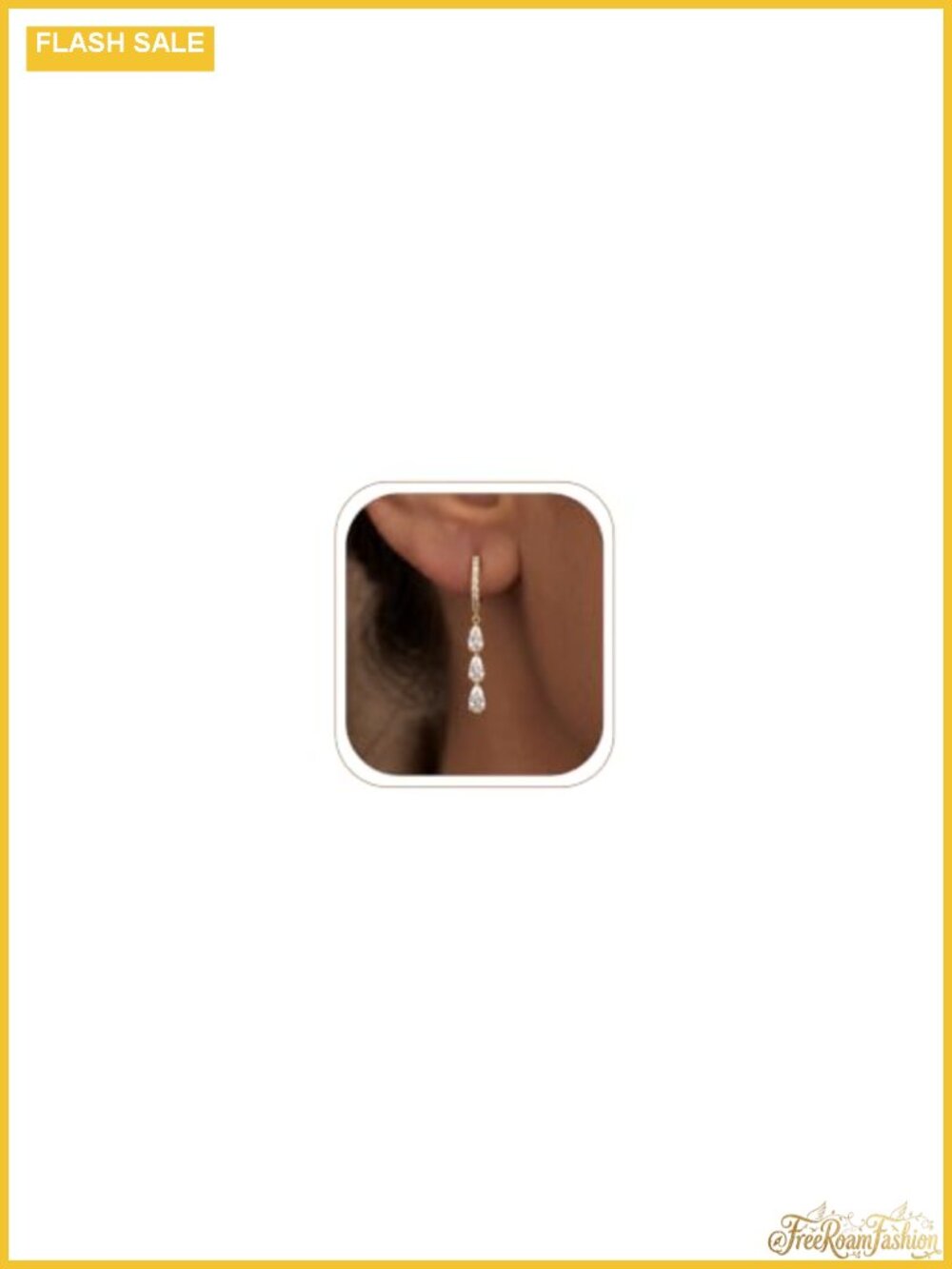 14K Gold Plated Dangle Drop Earrings for Women, Hypoallergenic CZ Diamond